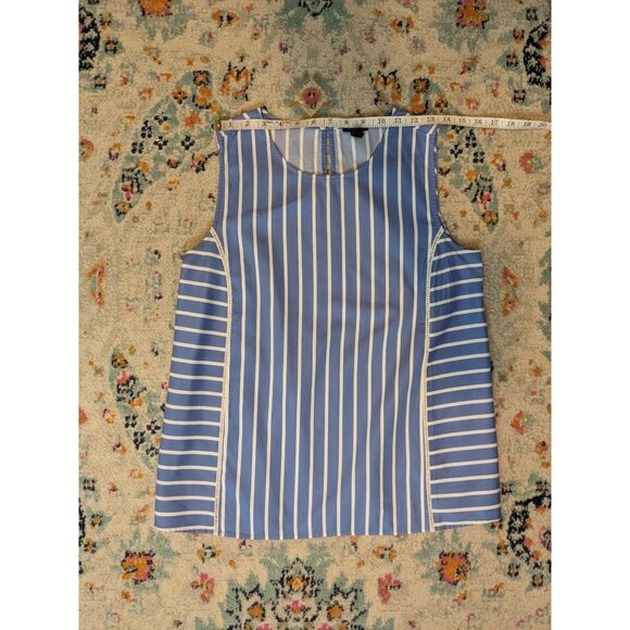Ann Taylor Blue and White Striped Sleeveless Blouse - S - Picture 6 of 9